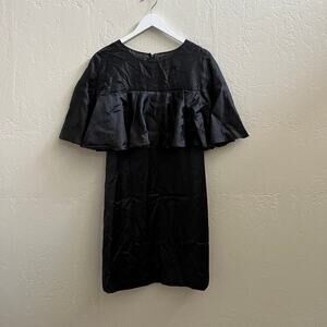 EUC Camilyn Beth Black Ruffle Tiered Layer Black Mini Shift Dress